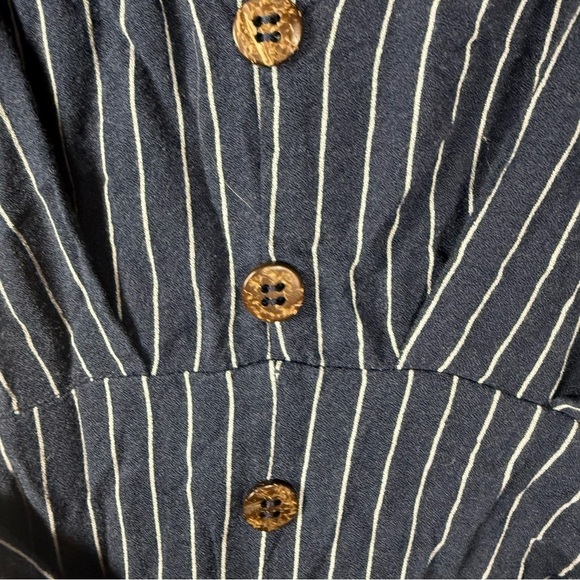 Cotton On Blue Sleeveless V-Neck Striped Jumpsuit Size Small - Picture 8 of 13